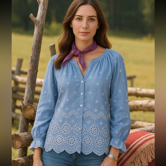 Sundance Tops - Sundance Rory Embroidery Eyelet‎ Top size Medium